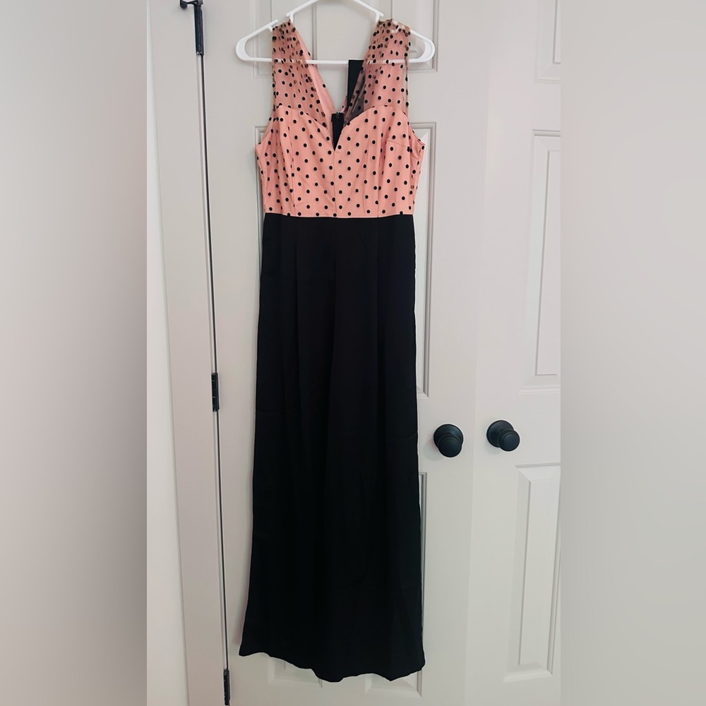 Retrostage Black 1950s Polka Dot Patchwork Belt Jumpsuit NEW